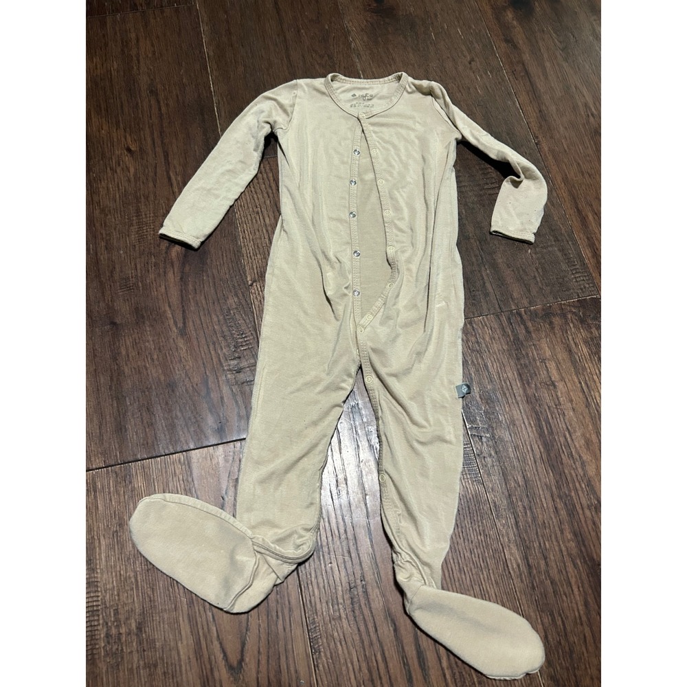 Kyte Baby Snap Footie Bamboo Rayon Sleeper Tan Oat 18-24 Months